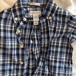 Ralph Lauren Kids Navy and White Plaid Shirt